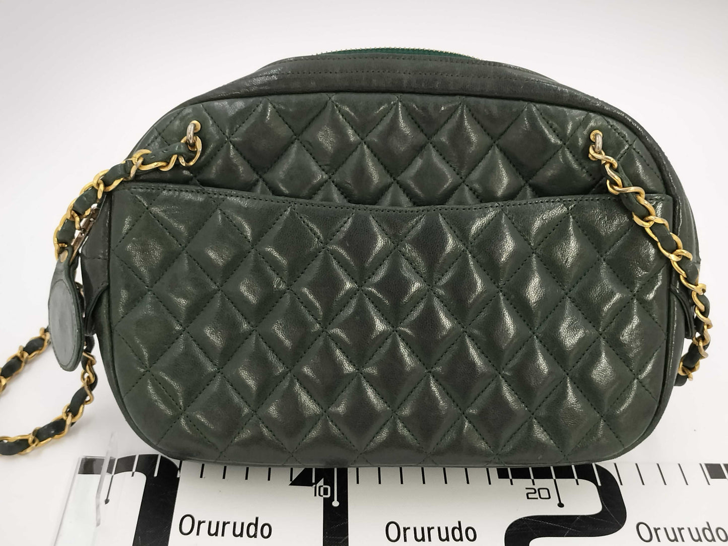 CHANEL CHANEL Matelasse Shoulder Bag Green with Seal