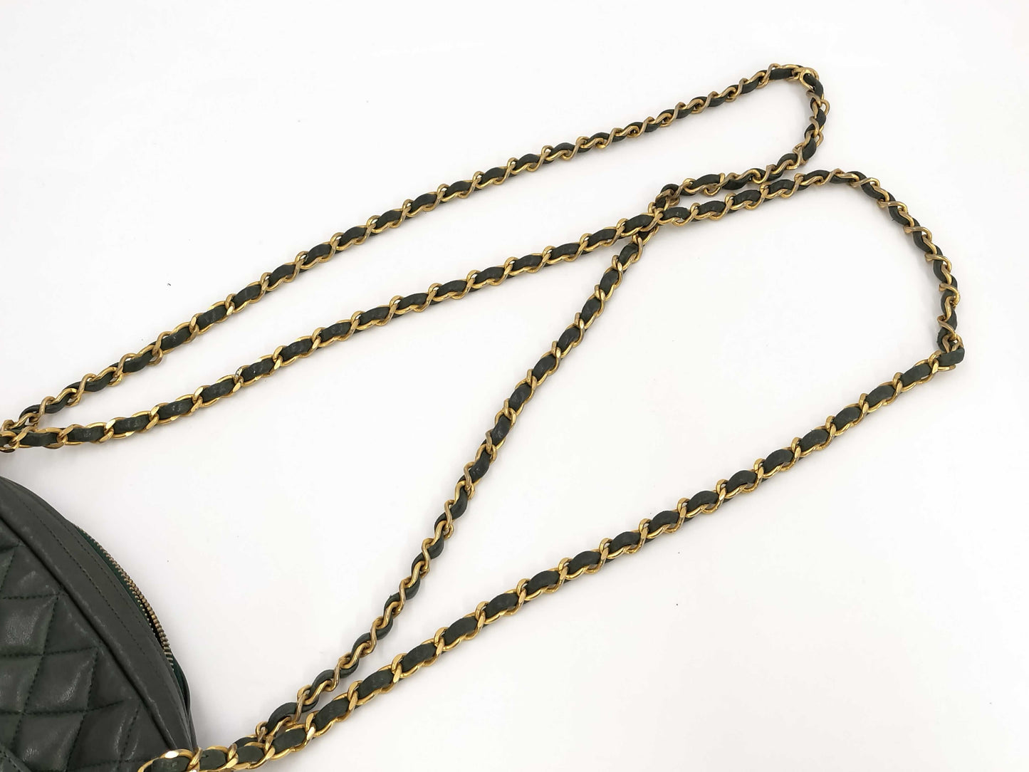 CHANEL CHANEL Matelasse Shoulder Bag Green with Seal