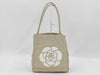 CHANEL Camellia Lambskin Tote Bag in White with CHANEL Logo Sticker