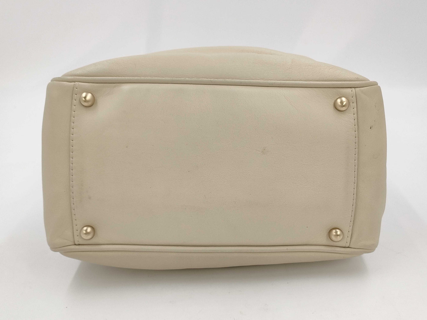 CHANEL Camellia Lambskin Tote Bag in White with CHANEL Logo Sticker