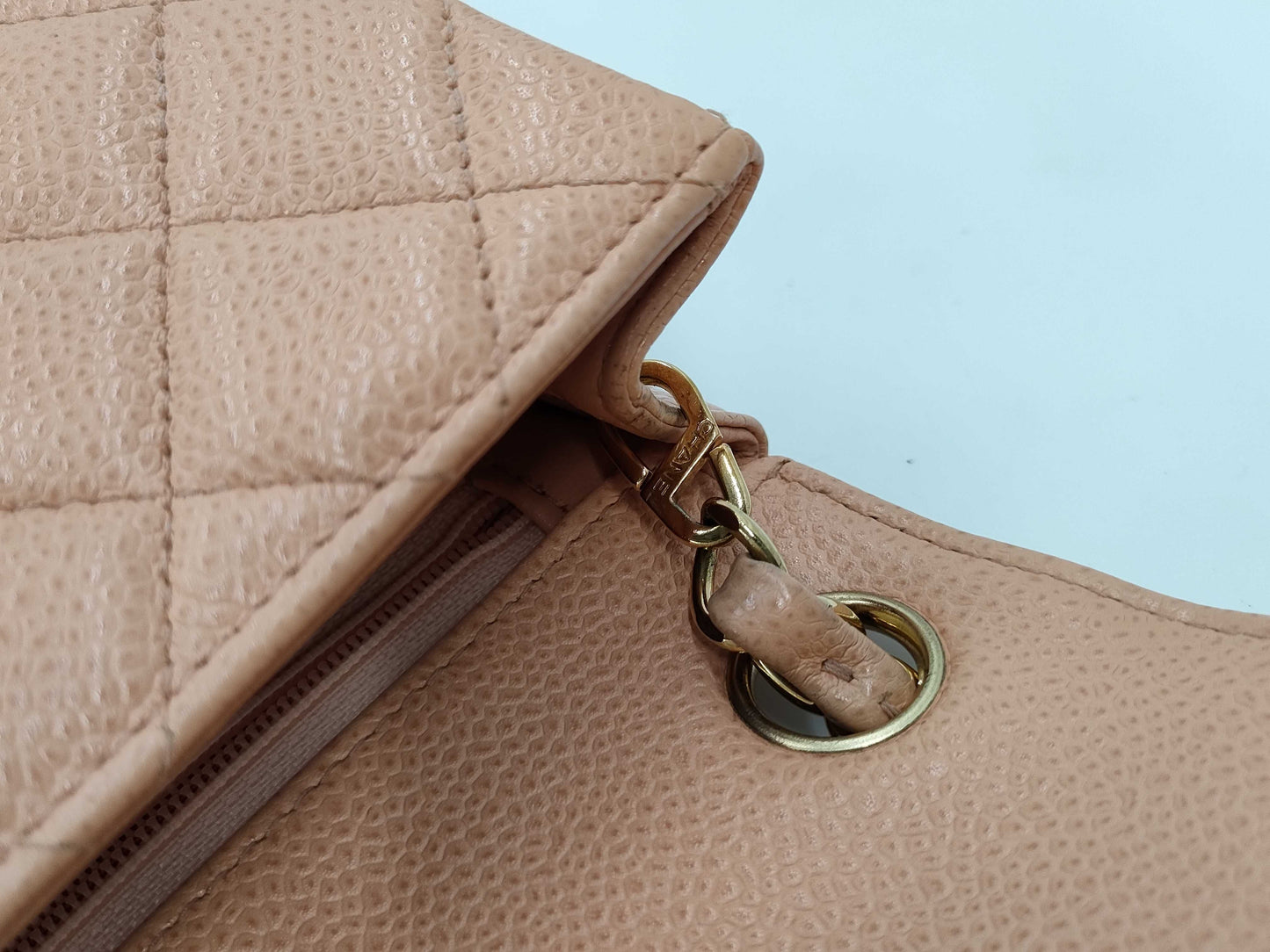 CHANEL CHANEL Mini Matelasse Caviar Skin Pink with Seal No. 8 Shoulder Bag