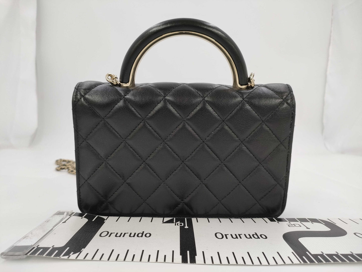 CHANEL CHANEL Lamb Mini Matelasse Shoulder Bag with Handle and Chain, Serial Number Plate Included