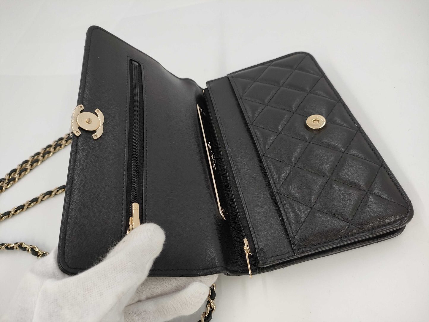 CHANEL CHANEL Lamb Mini Matelasse Shoulder Bag with Handle and Chain, Serial Number Plate Included