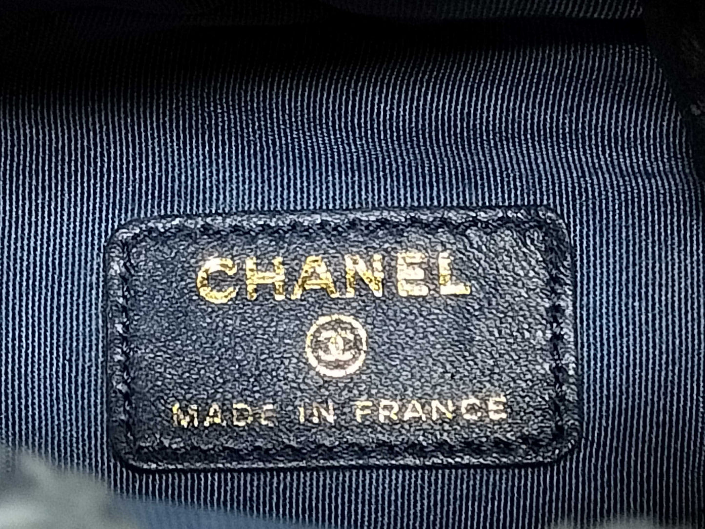 CHANEL Denim Indigo Blue Mini Bucket Chain Shoulder Bag with Coco Mark AP2603