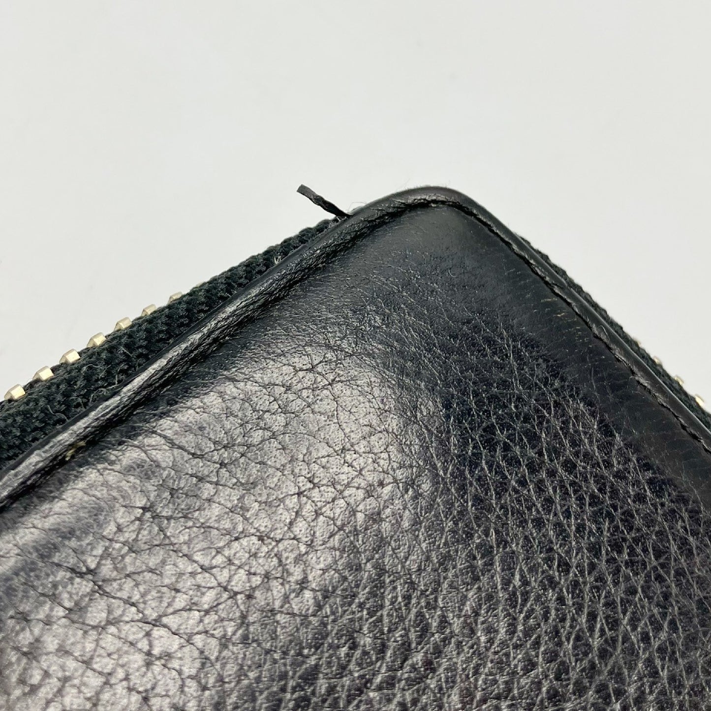 Christian Louboutin Studded Leather Round Zip Long Wallet in Black
