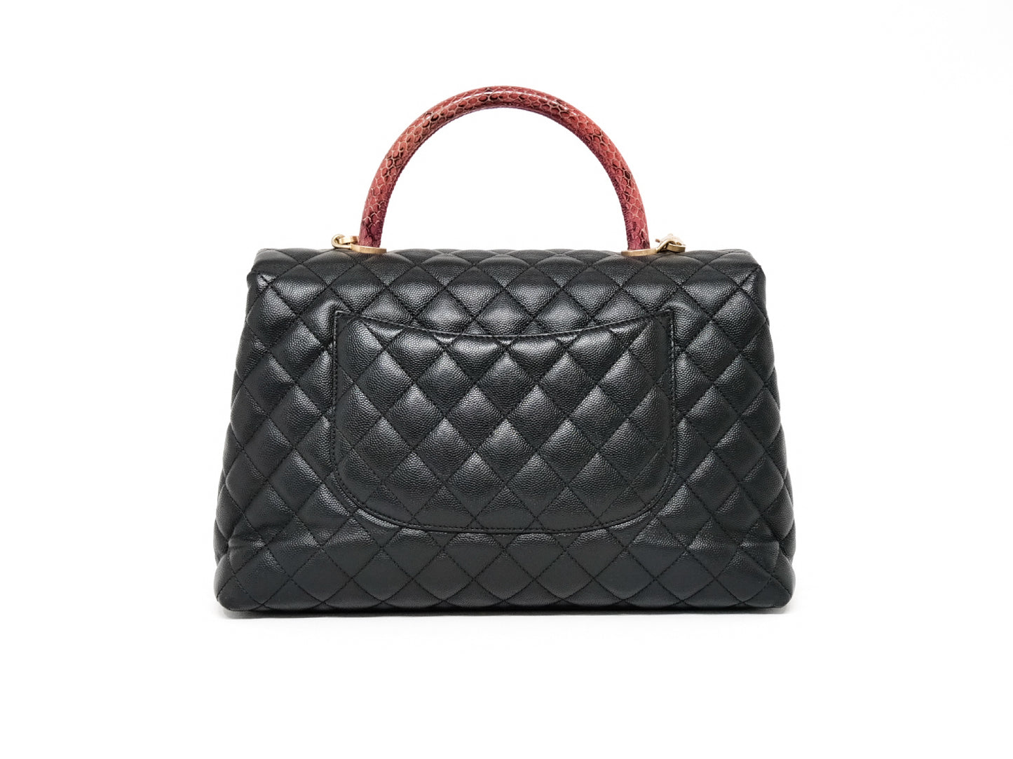 CHANEL Coco Handle 33 M Caviar and Python 2-Way Handbag Black with Gold Hardware 26201895 26 Series Handbag