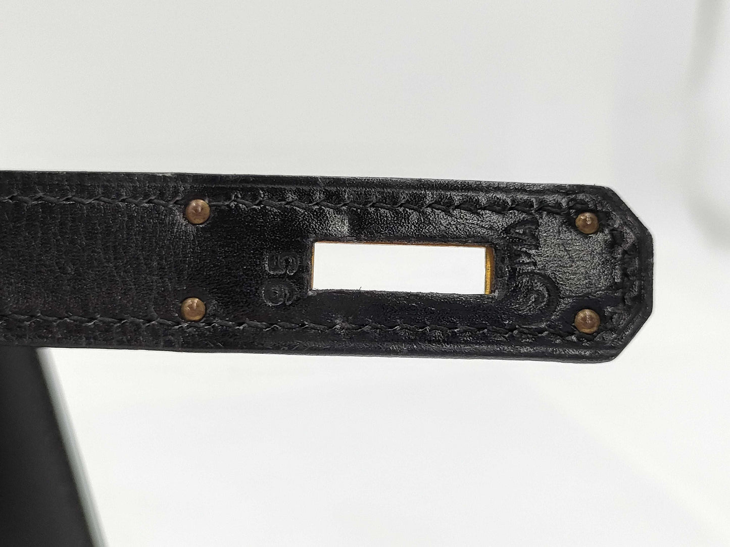HERMES Kelly 32 Box Calf Leather Black with Storage Bag, Cadena Cloche, and Key, Small Handbag