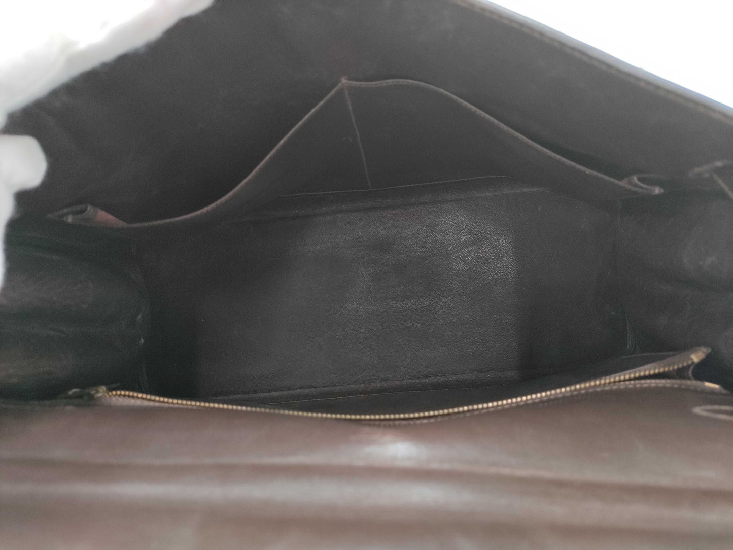 HERMES Kelly 35 Handbag, Inner Stitched Box Calf Leather, Brown, H Stamp