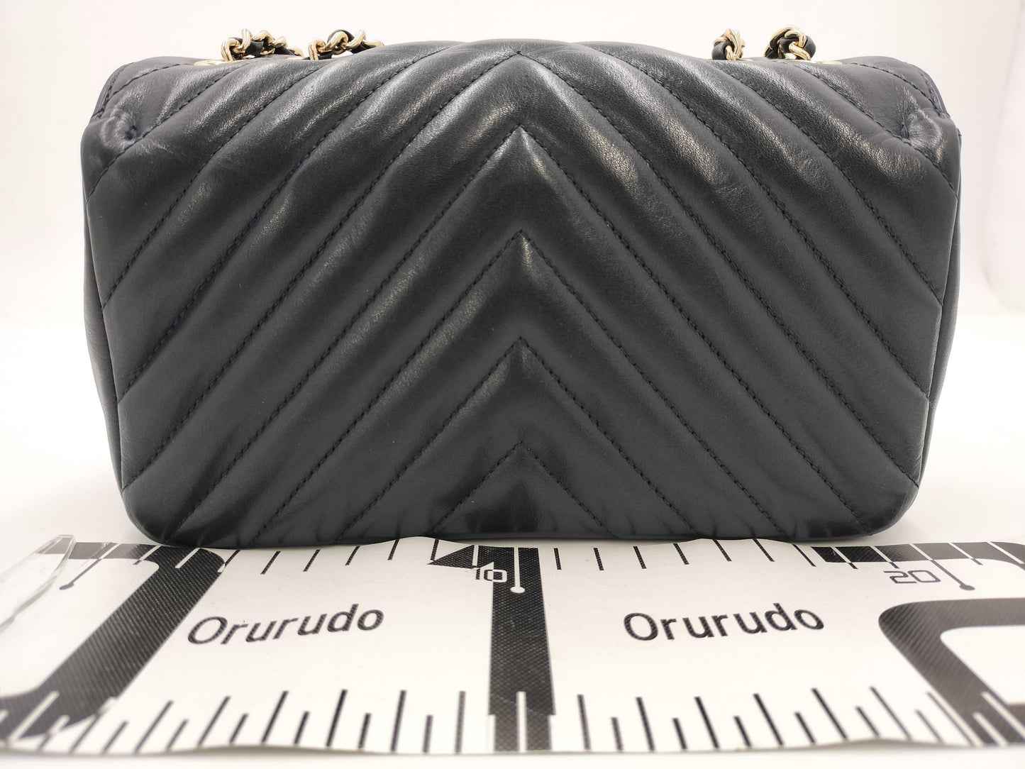 CHANEL V-Stitch Single Flap Double Chain Shoulder Bag with No. 28 Seal