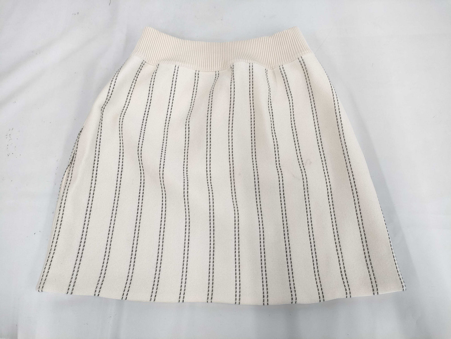 LOUIS VUITTON Striped Skirt, Ivory, XS
