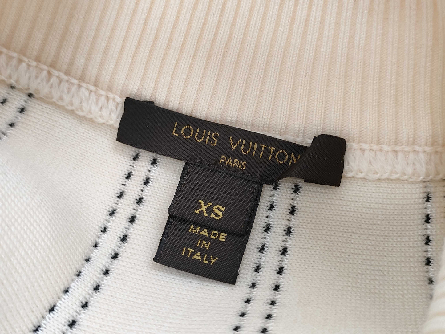 LOUIS VUITTON Striped Skirt, Ivory, XS