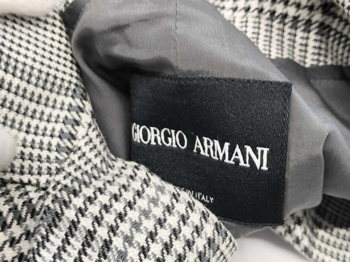 GIORGIO ARMANI Check Jacket with Hanger, Size 38