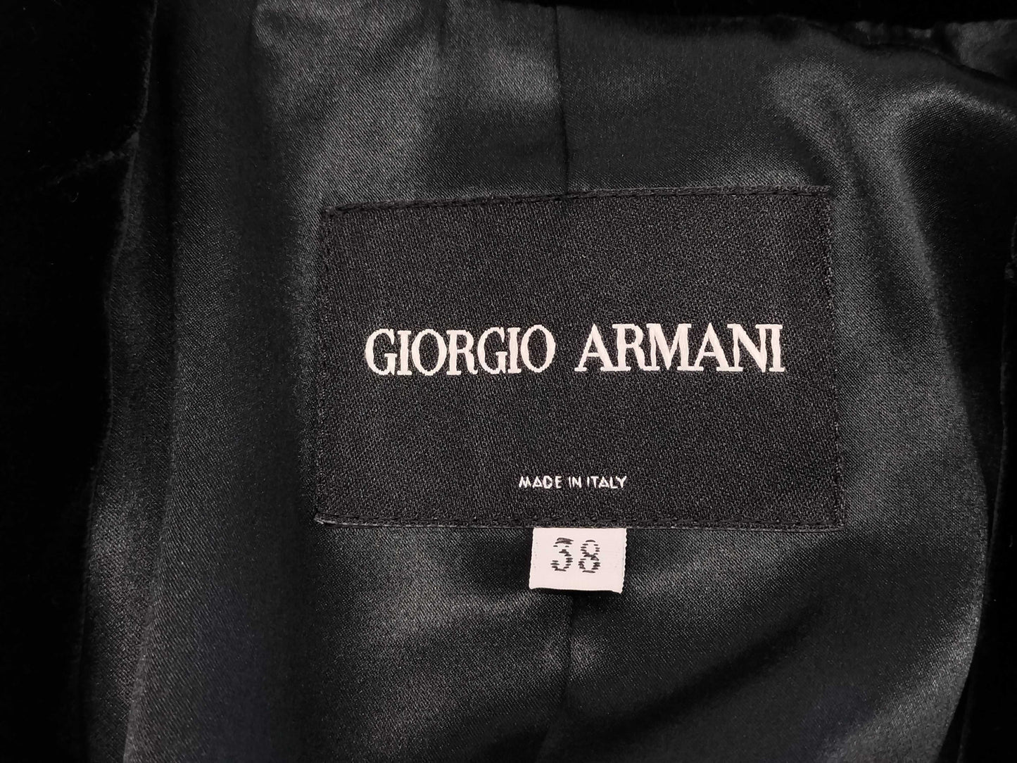 GIORGIO ARMANI Velour Jacket with Hanger, Size 38