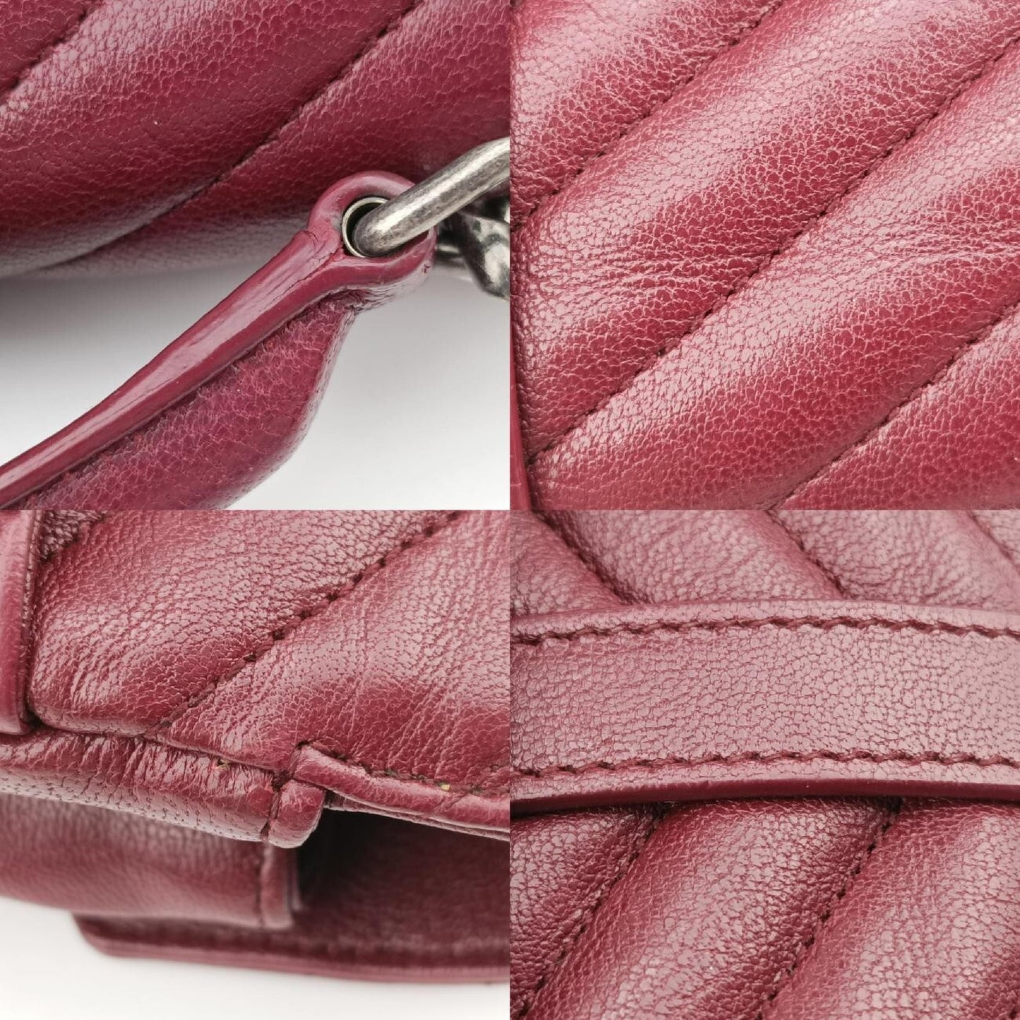 Yves Saint Laurent College Wine Red Leather Shoulder Bag 428056DMR428056.0916
