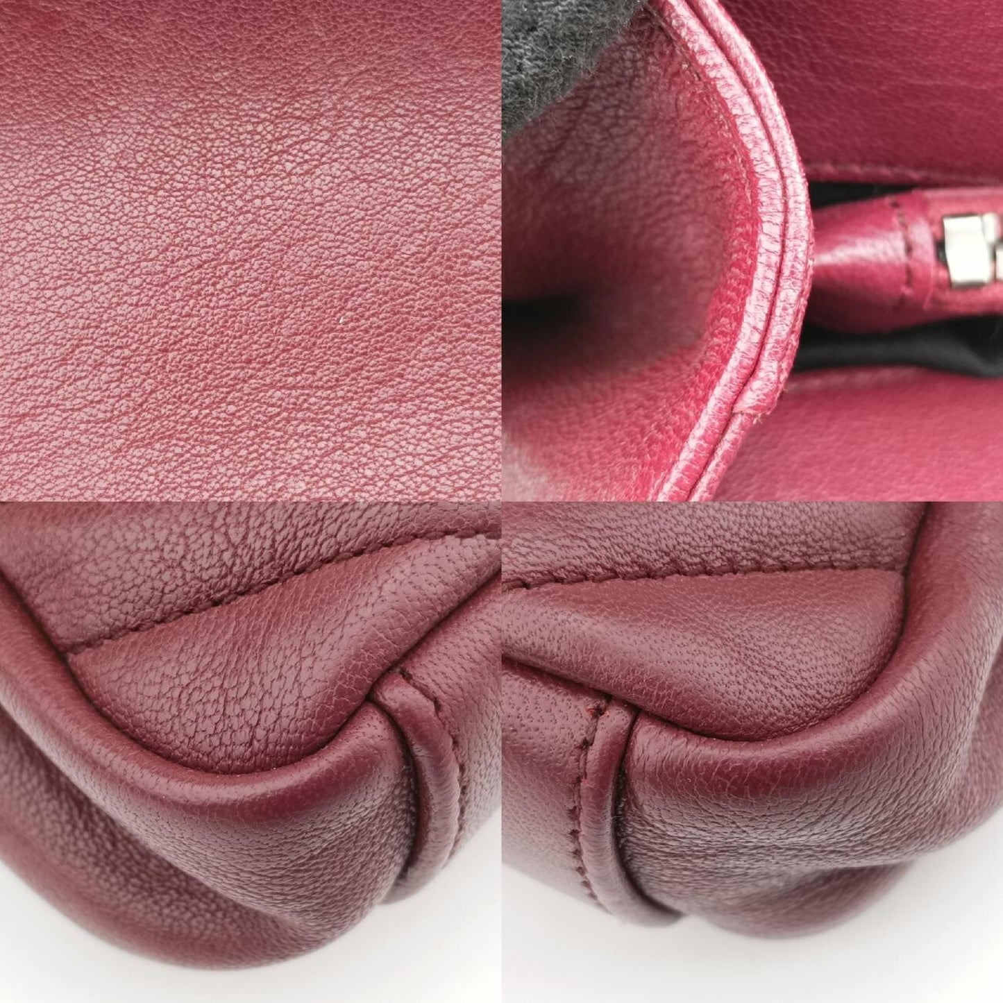 Yves Saint Laurent College Wine Red Leather Shoulder Bag 428056DMR428056.0916