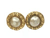 CHANEL Faux Pearl Gold Earrings