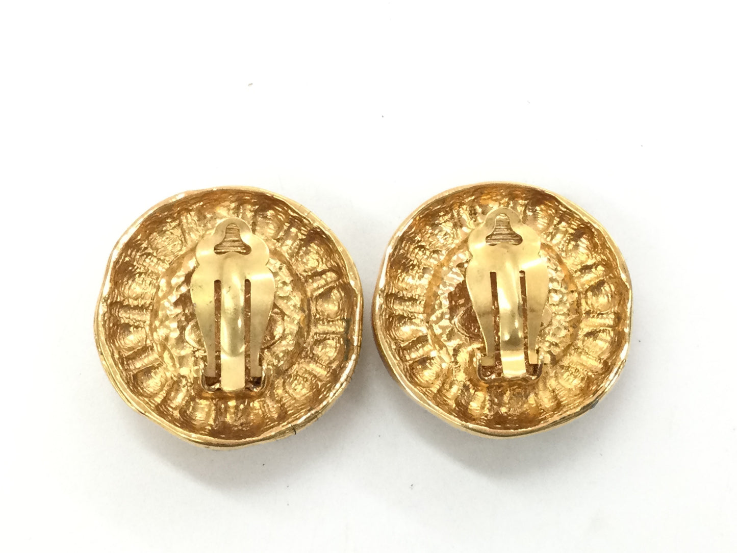 CHANEL Faux Pearl Gold Earrings