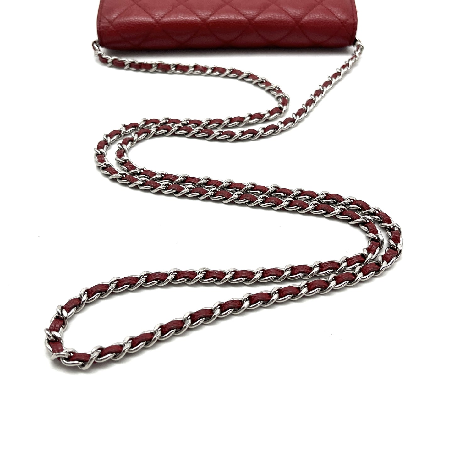 CHANEL CHANEL Matelasse Coco Mark Caviar Skin Chain Wallet Shoulder Bag
