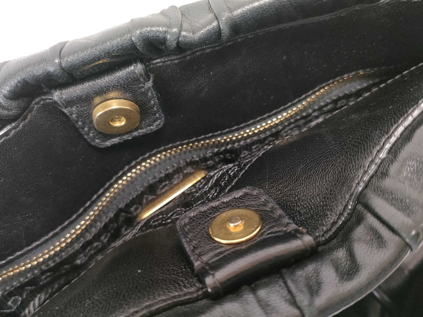 PRADA PRADA Gathered Leather Hand Tote Bag