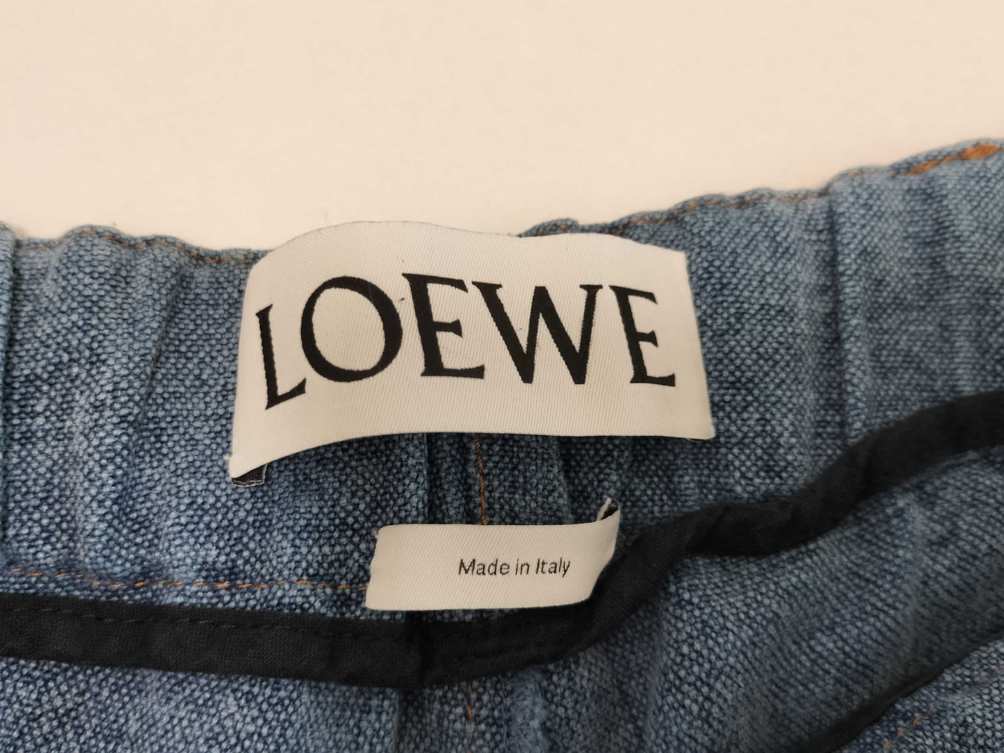 LOEWE LOEWE Linen Wide Denim Easy Pants Blue Pants