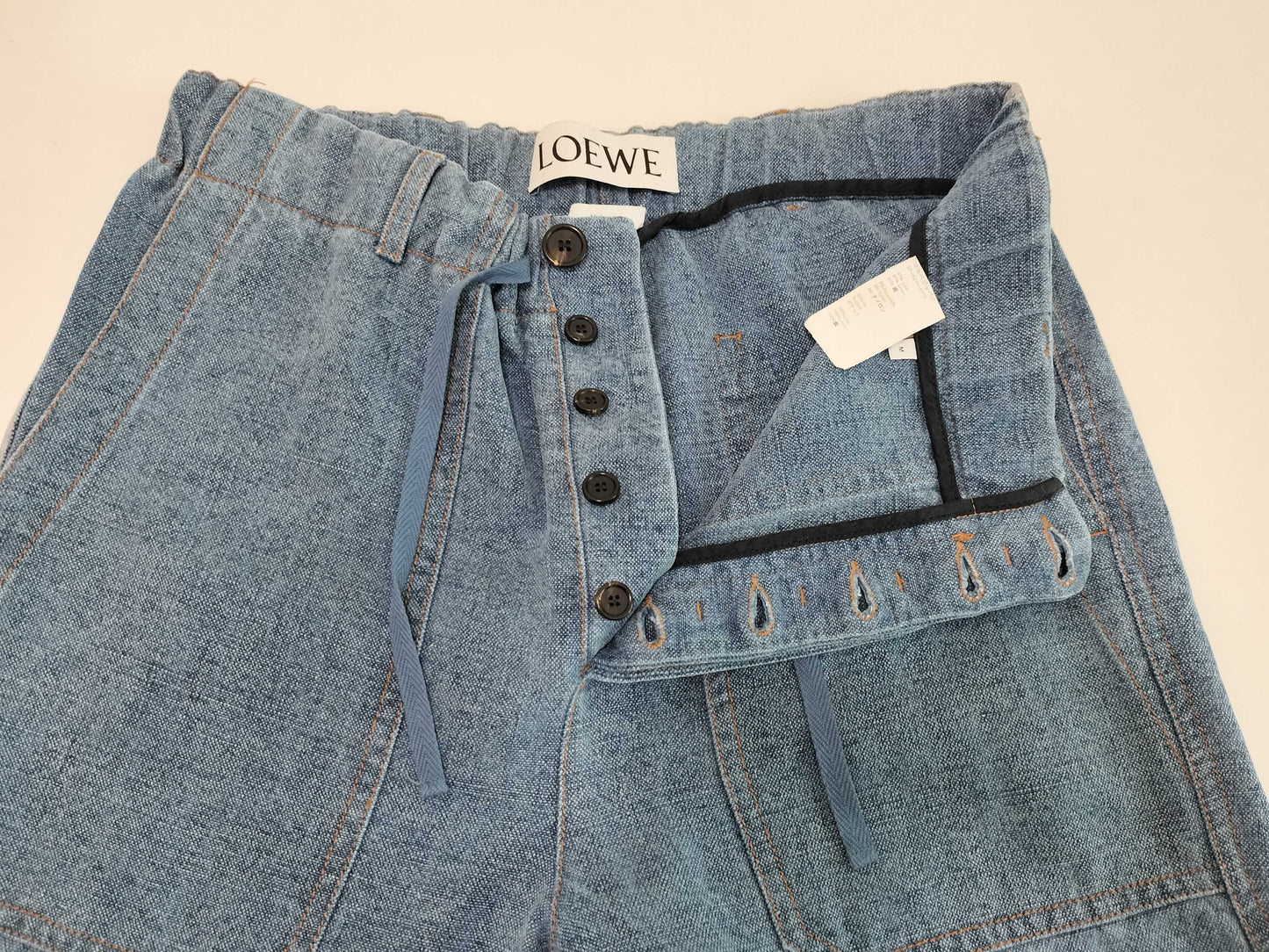 LOEWE LOEWE Linen Wide Denim Easy Pants Blue Pants