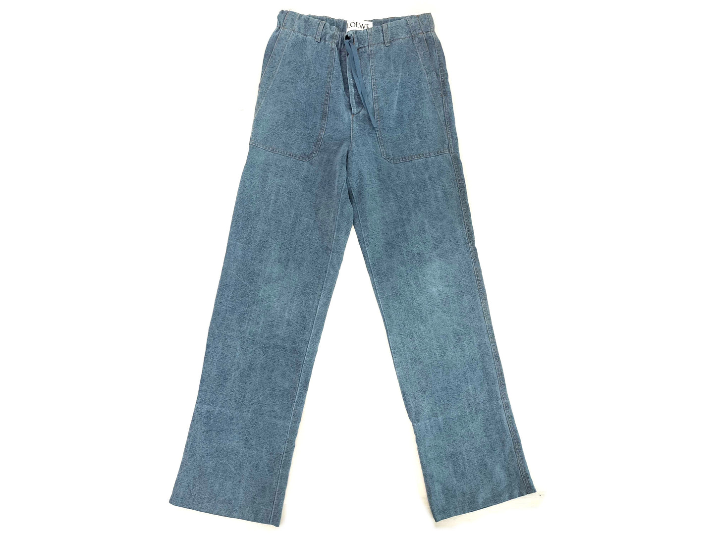 LOEWE LOEWE Linen Wide Denim Easy Pants Blue Pants