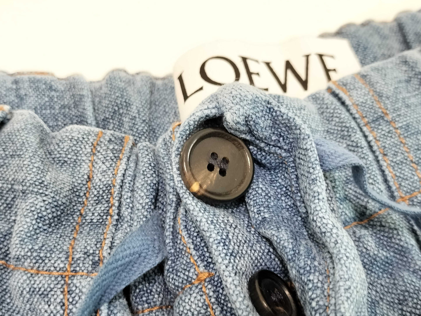LOEWE LOEWE Linen Wide Denim Easy Pants Blue Pants