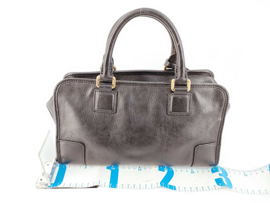 LOEWE Amazona 28 Anagram Leather Handbag/Mini Boston Bag in Black