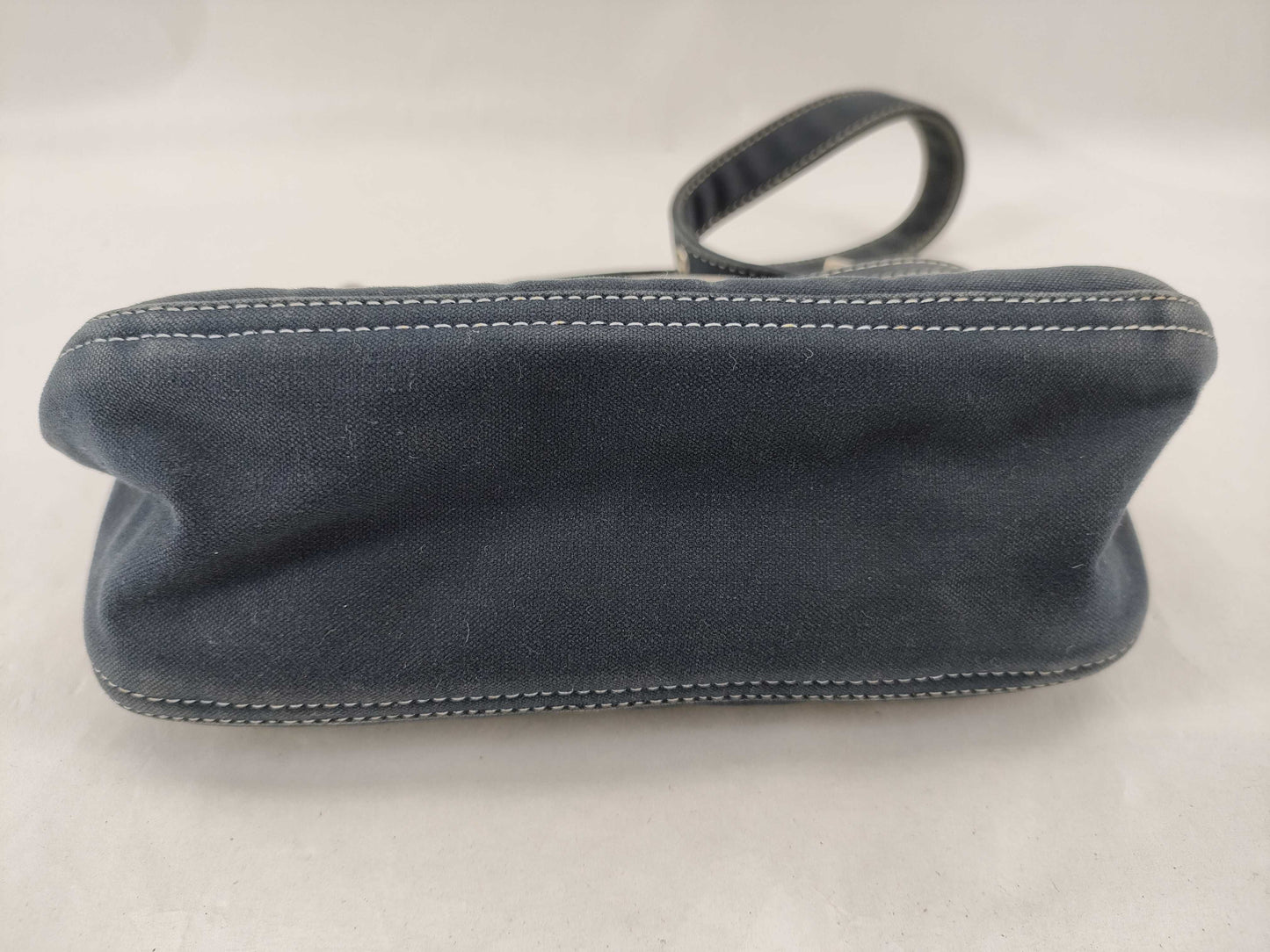 FENDI Mamma FENDI Canvas Baguette Blue Shoulder Bag