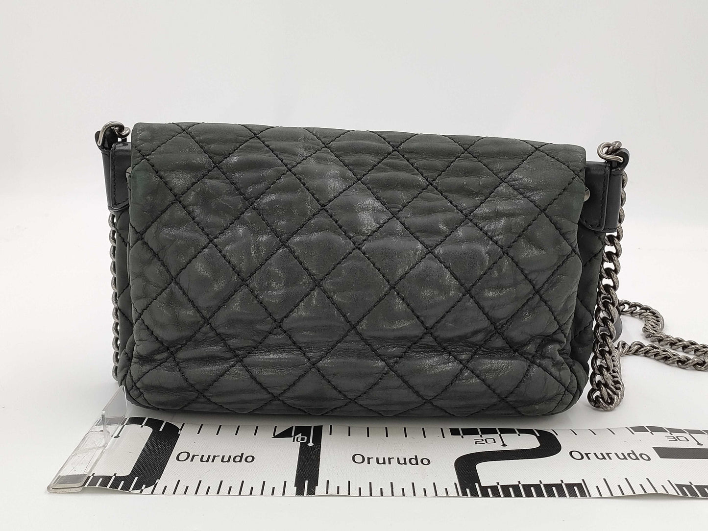 CHANEL Black Chain Shoulder Bag with Matelasse and Wild Stitching
