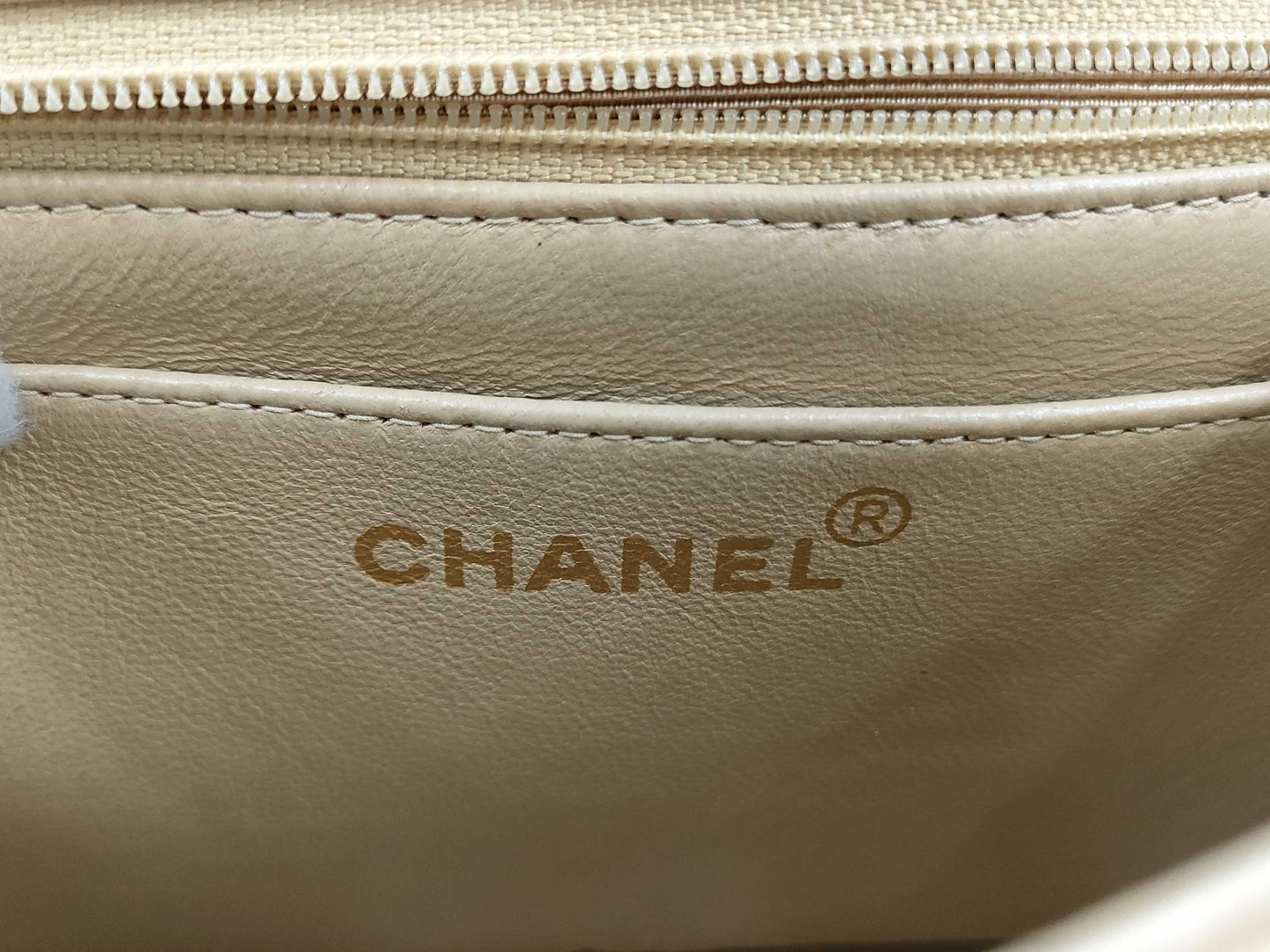 CHANEL Mademoiselle Chain Shoulder Bag Beige
