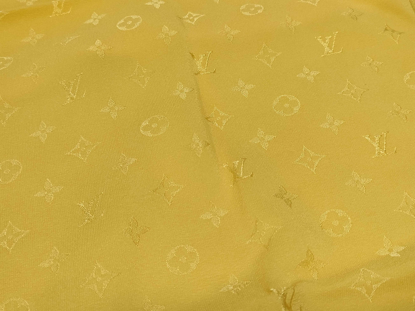 LOUIS VUITTON Monogram Yellow Scarf Silk Large Scarf