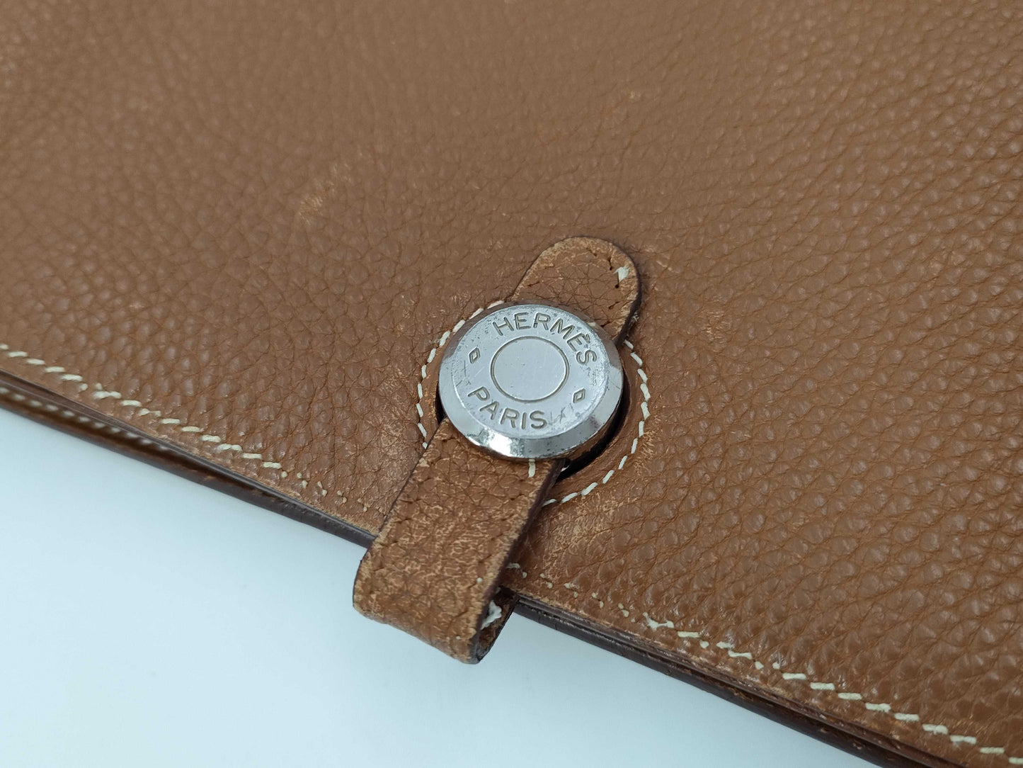 HERMES Dogon Waist Pouch with Silver Hardware, Brown Shoulder Bag