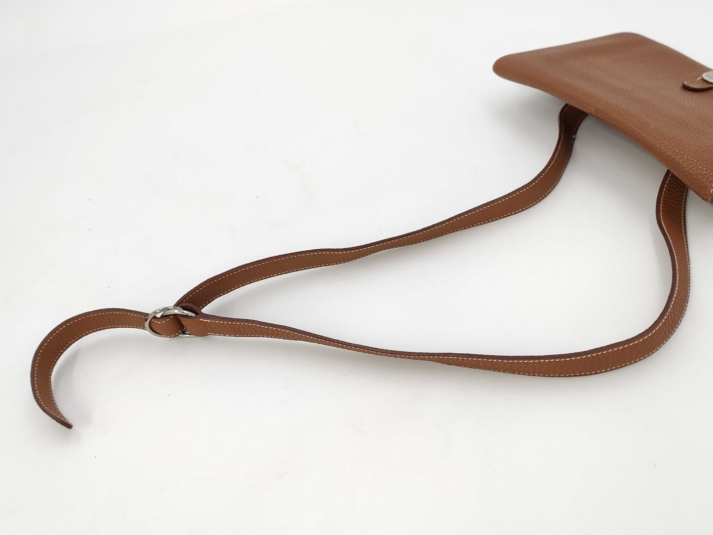HERMES Dogon Waist Pouch with Silver Hardware, Brown Shoulder Bag