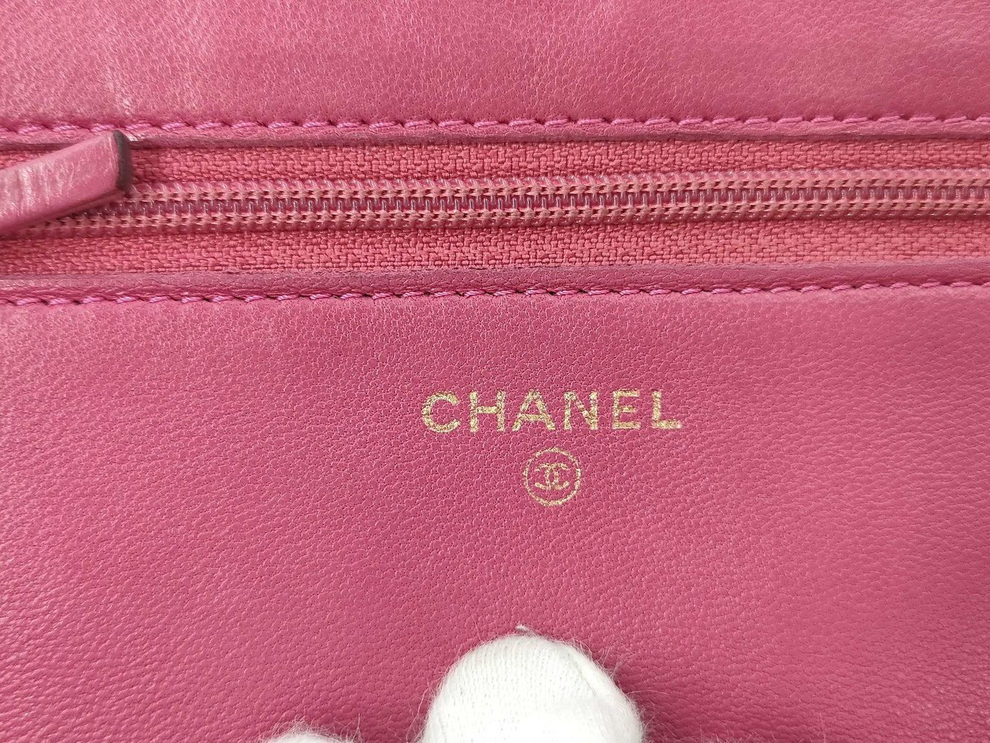 CHANEL Camellia Chain Wallet, Lambskin, Pink, No. 16, Shoulder Bag