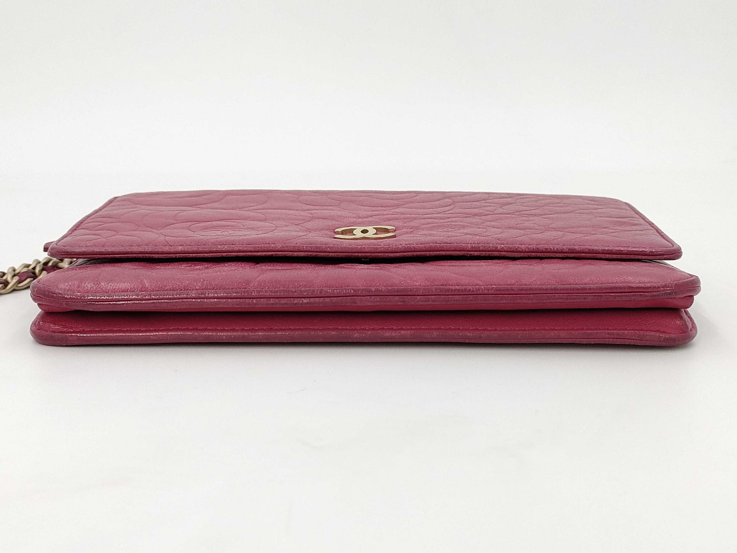 CHANEL Camellia Chain Wallet, Lambskin, Pink, No. 16, Shoulder Bag