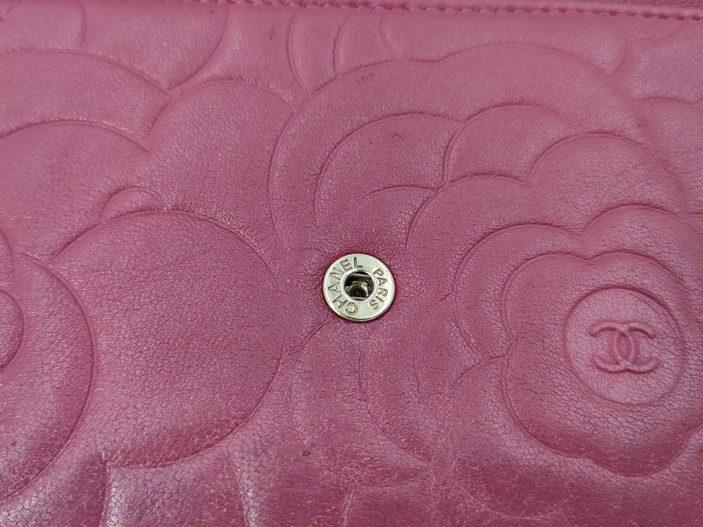 CHANEL Camellia Chain Wallet, Lambskin, Pink, No. 16, Shoulder Bag