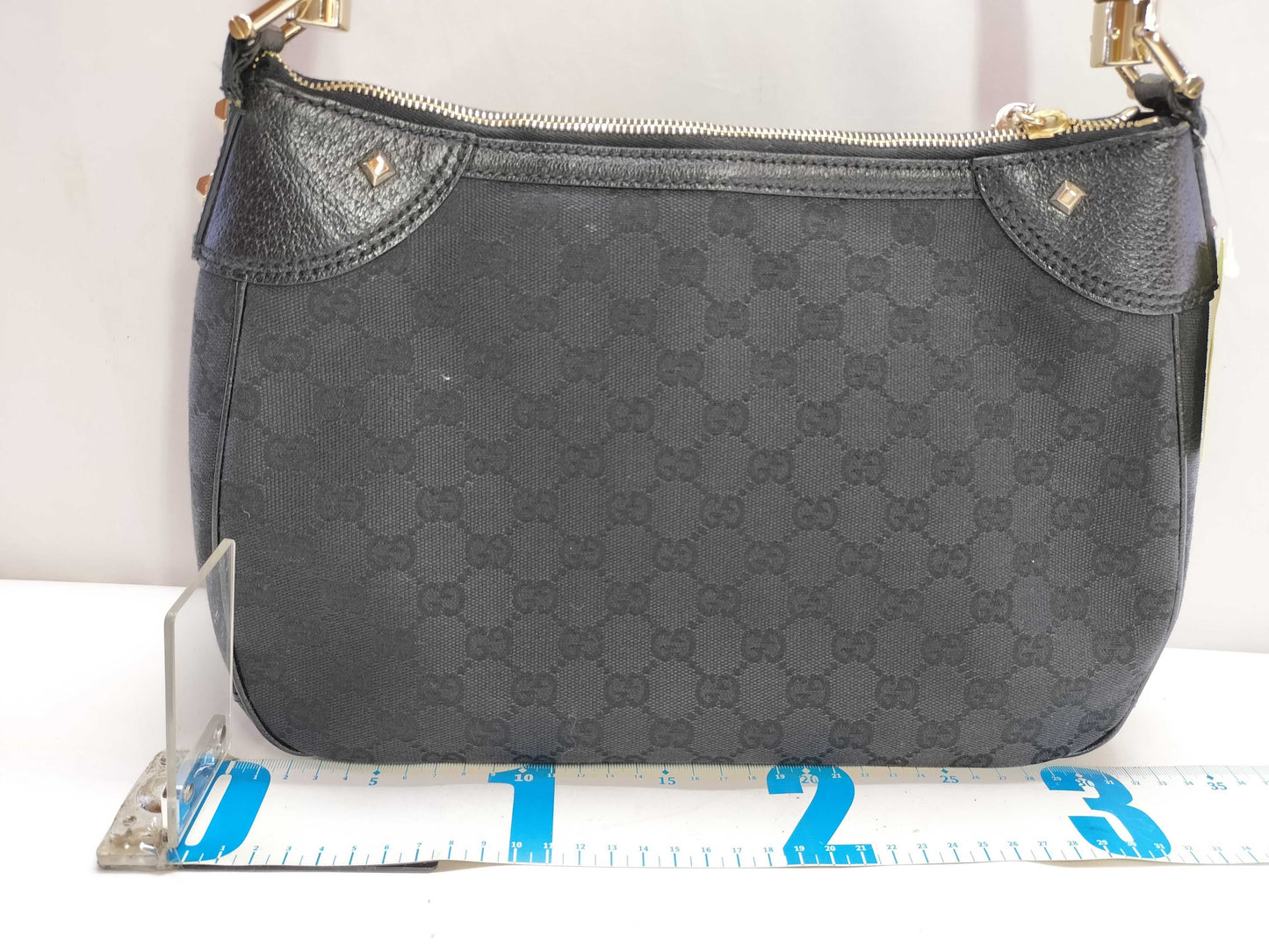 GUCCI Bamboo Turnlock GG Canvas One-Shoulder Tote Bag