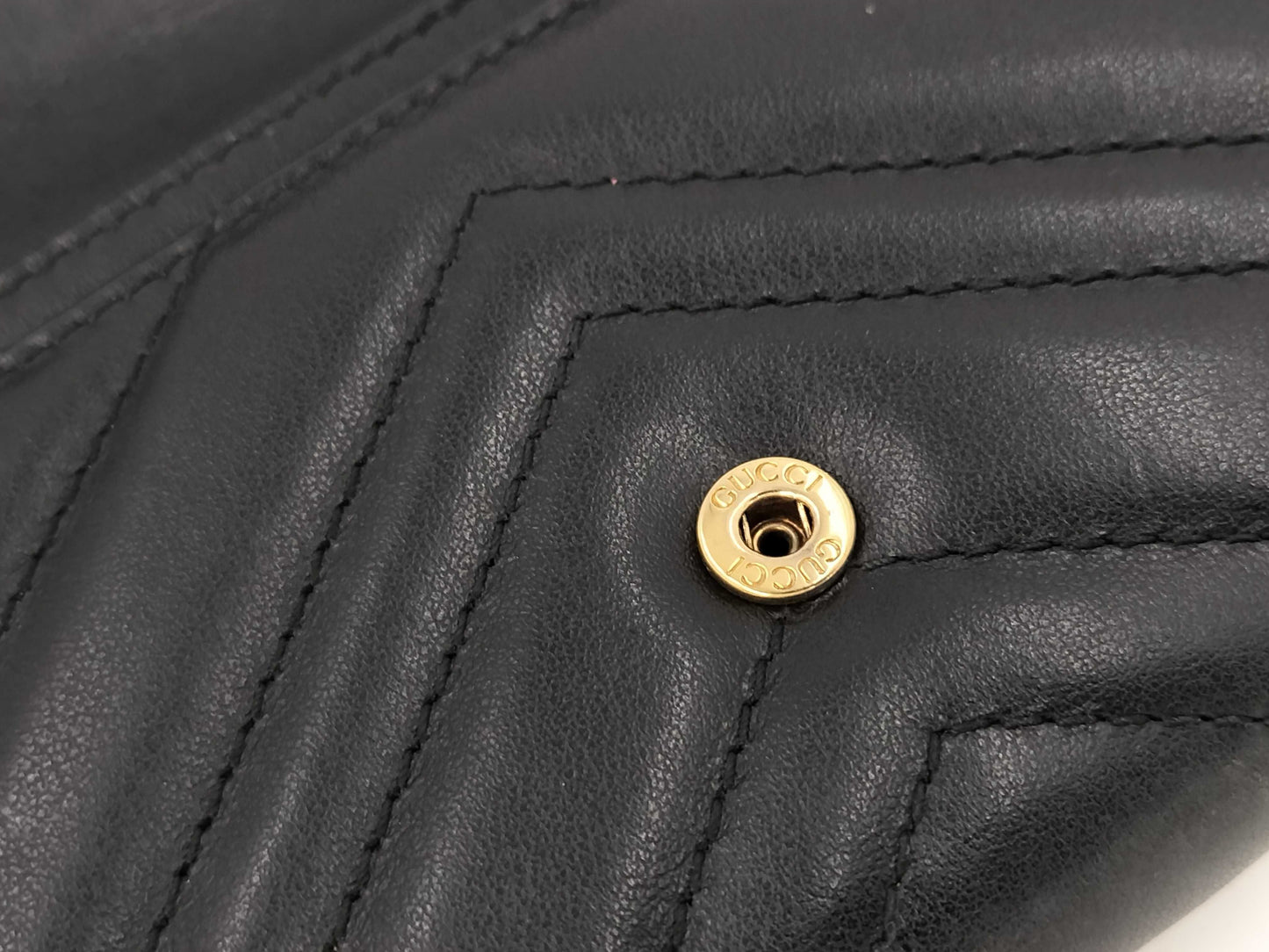 GUCCI Marmont Long Wallet, Leather, Black, 443436