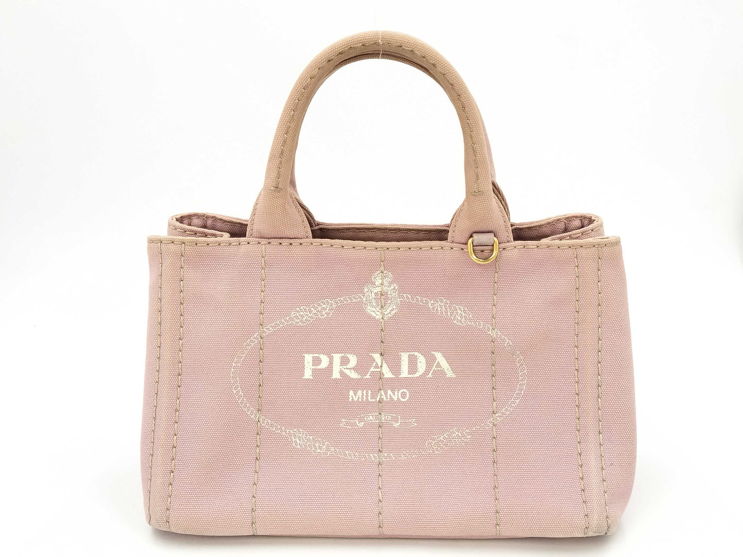 PRADA Canapa Mini 2-way Canvas Handbag in Pink