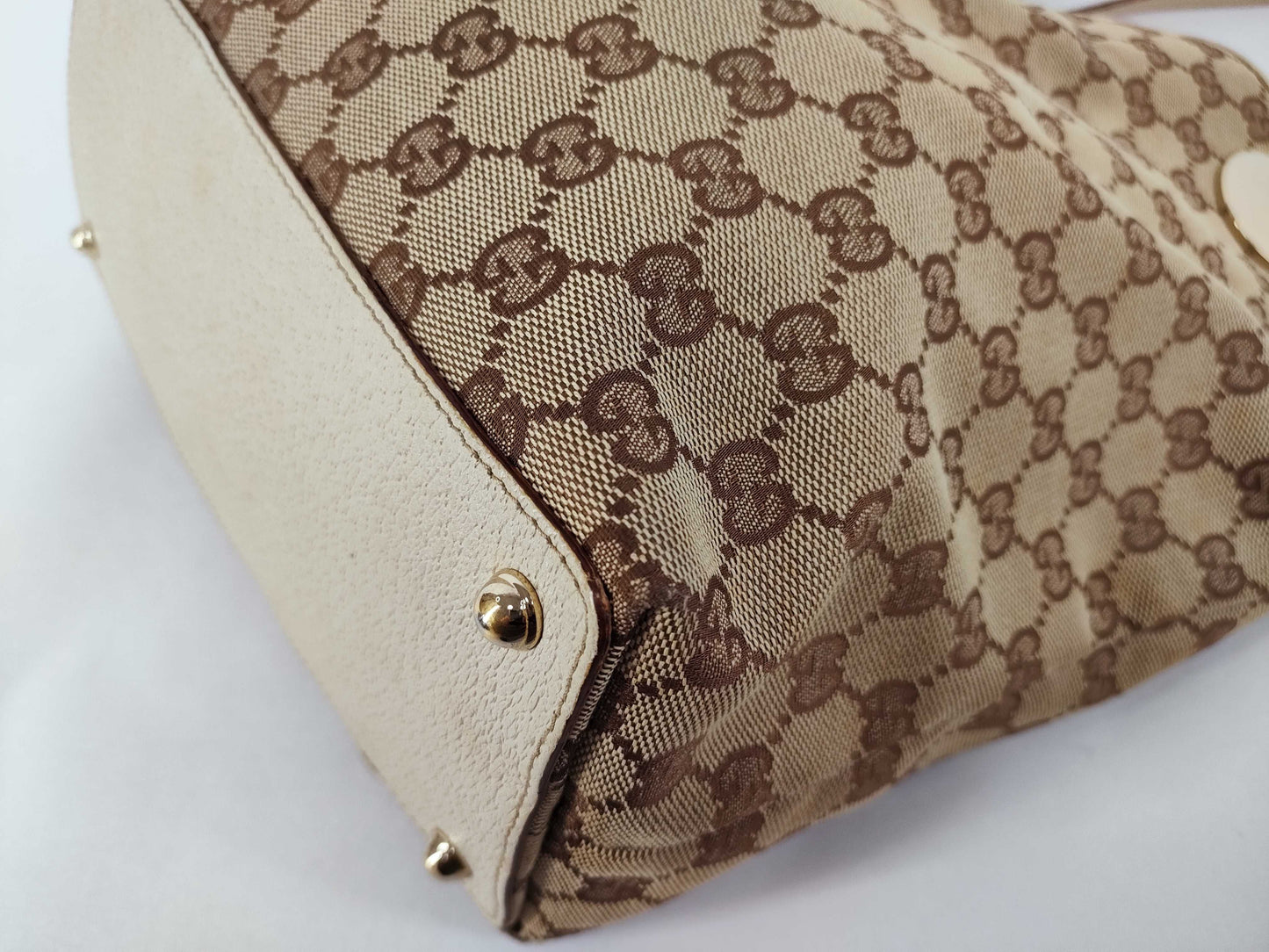 GUCCI GG Canvas GG Canvas x Leather Tote Bag Tote Bag