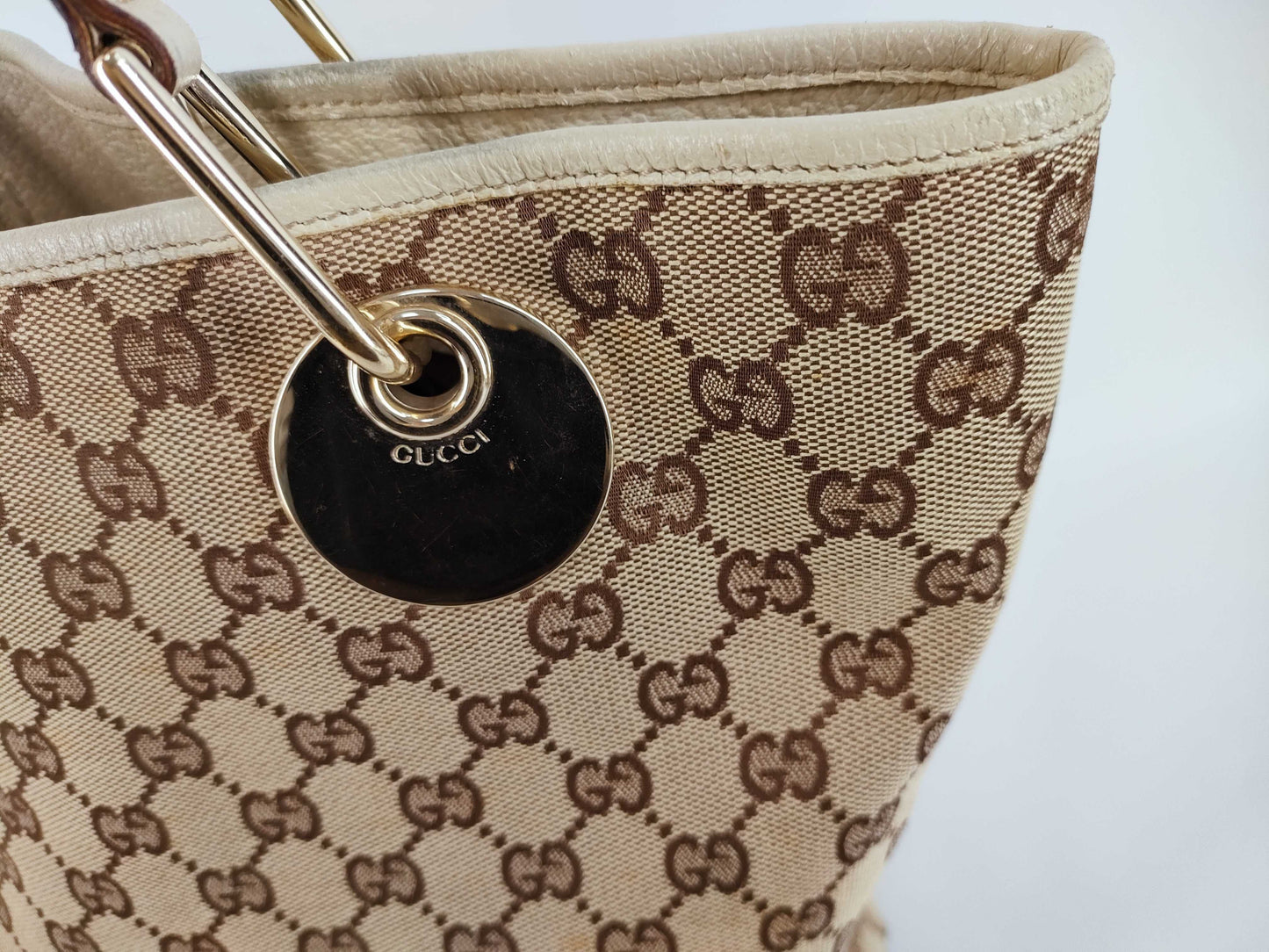 GUCCI GG Canvas GG Canvas x Leather Tote Bag Tote Bag