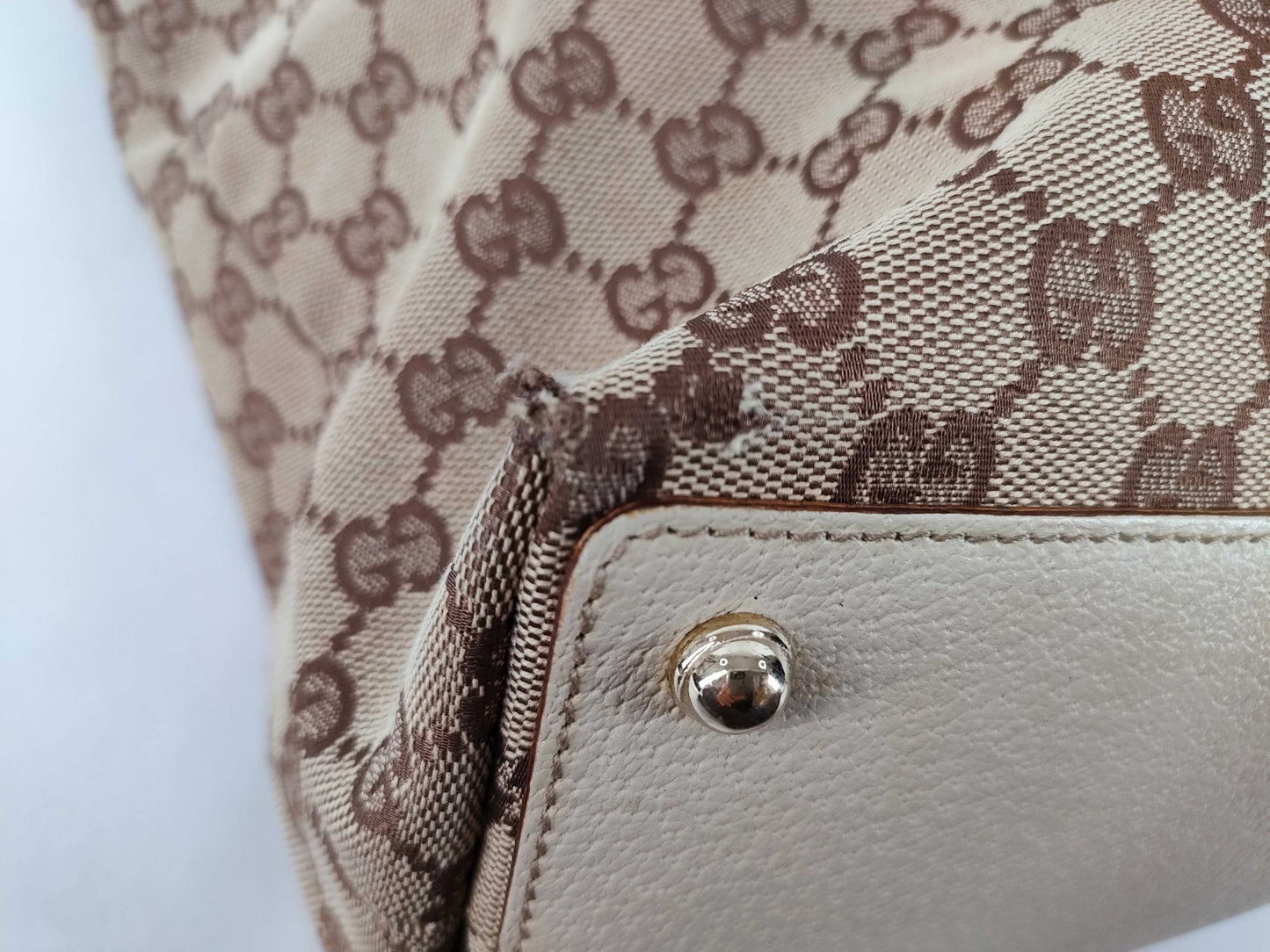 GUCCI GG Canvas GG Canvas x Leather Tote Bag Tote Bag