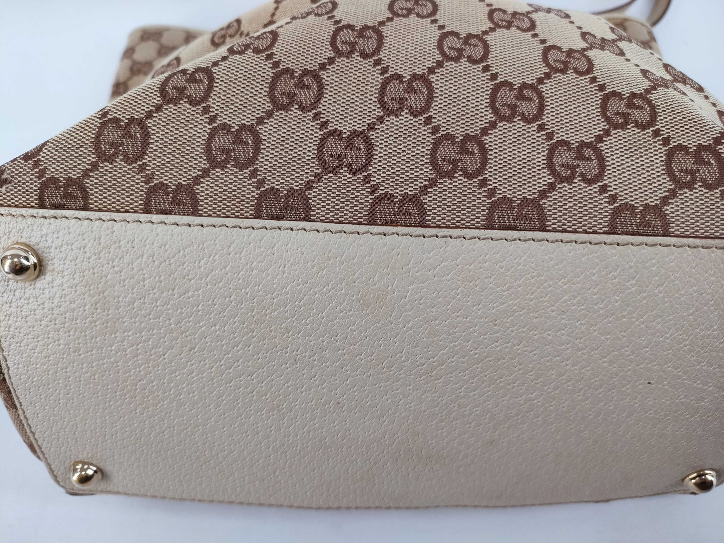 GUCCI GG Canvas GG Canvas x Leather Tote Bag Tote Bag