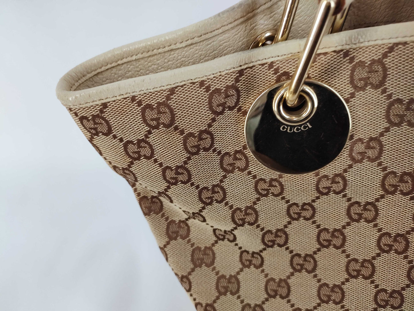 GUCCI GG Canvas GG Canvas x Leather Tote Bag Tote Bag