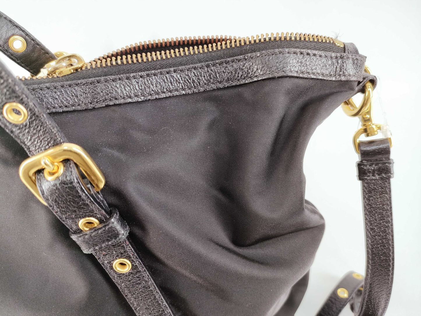PRADA Nylon Tessuto Triangle Logo 2-Way Tote Bag with Strap
