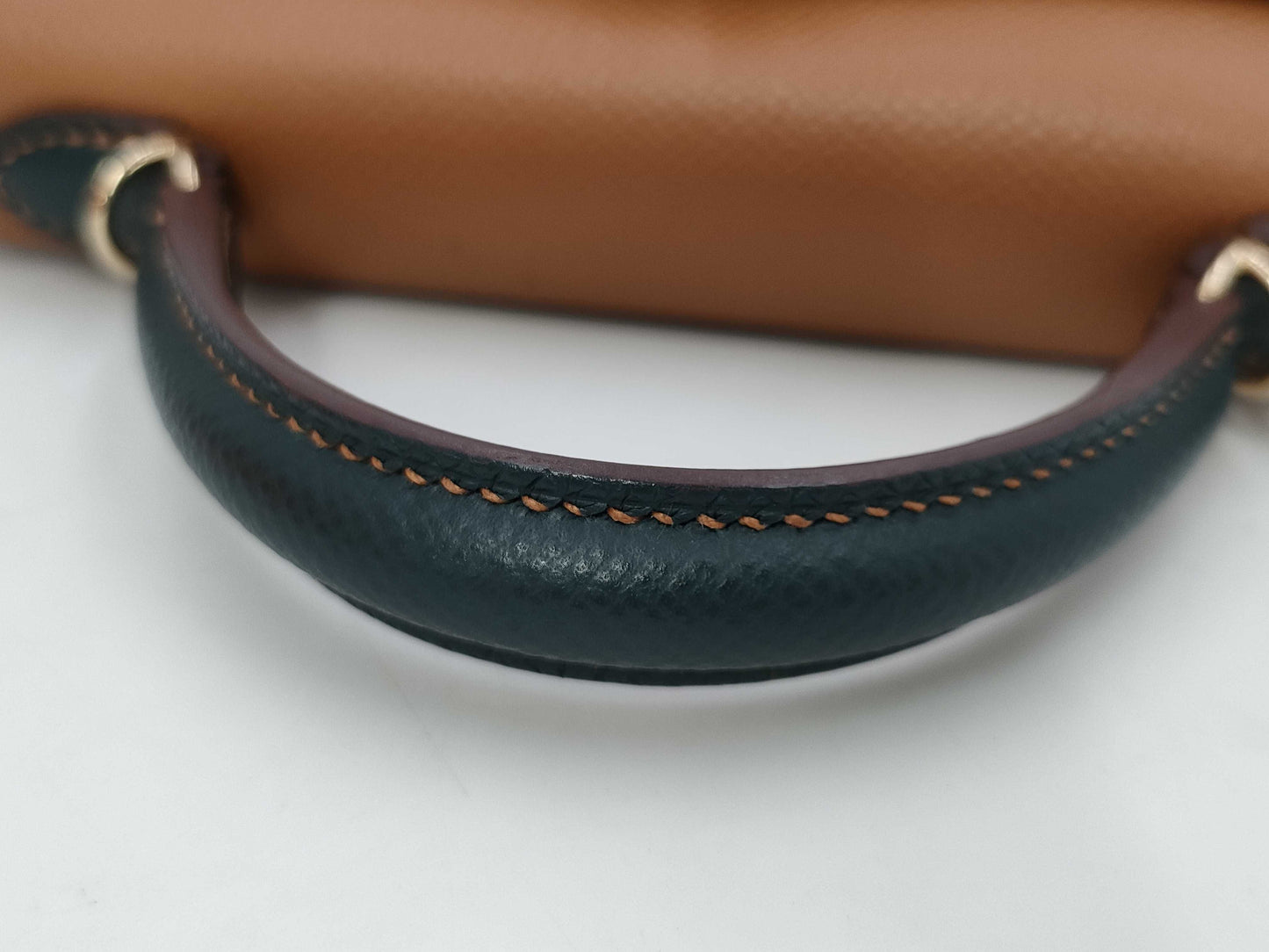 HERMES Mini Kelly Gold/Vert Chypre Epson U-stamped Handbag