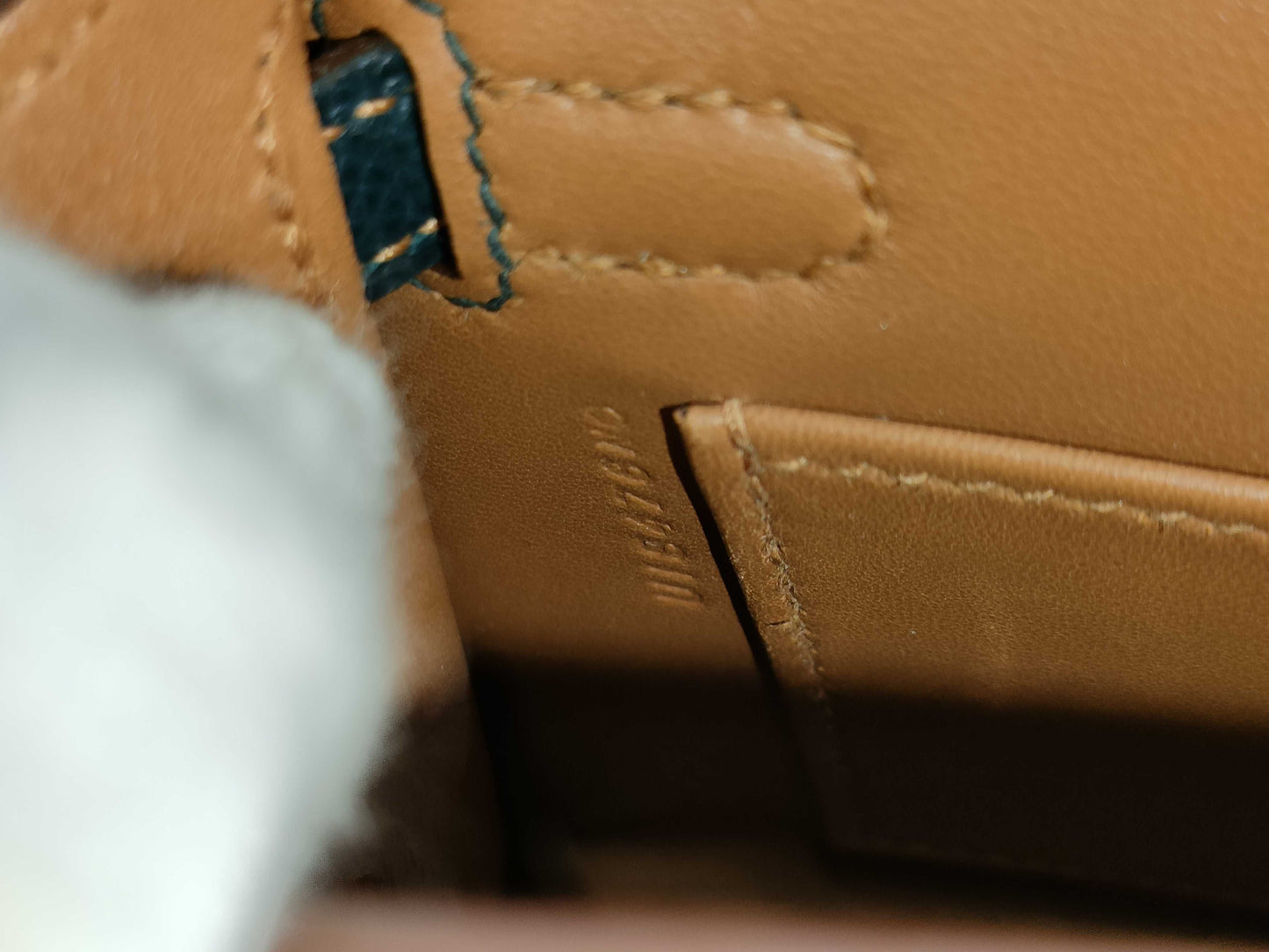 HERMES Mini Kelly Gold/Vert Chypre Epson U-stamped Handbag
