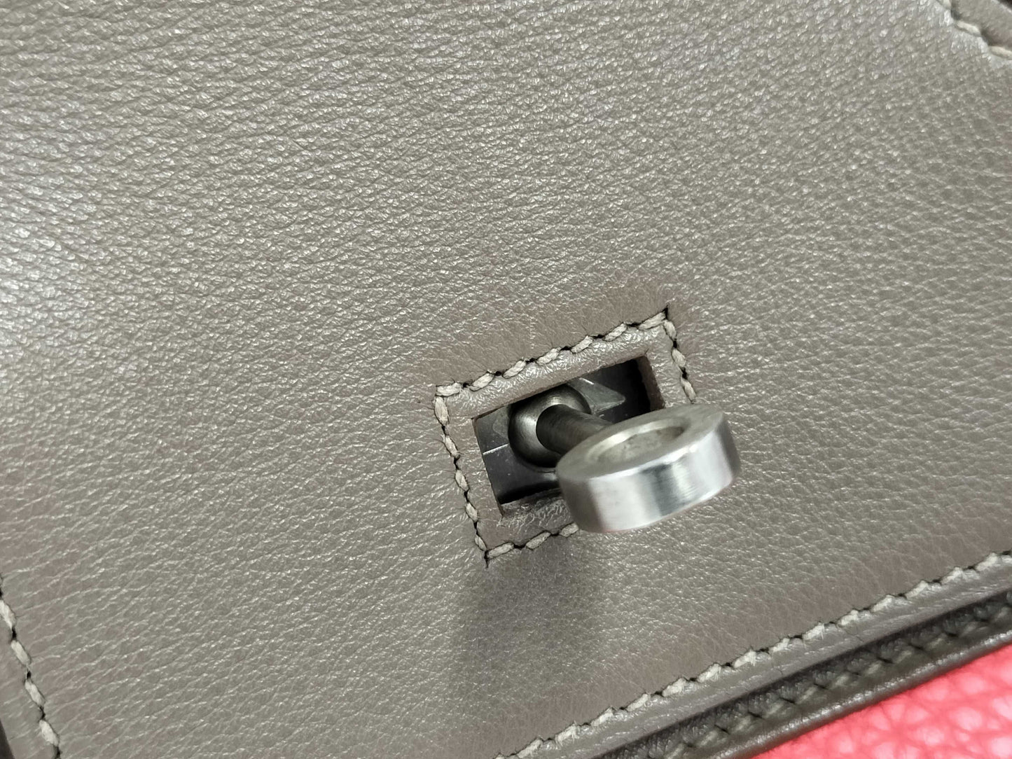 HERMES Birkin 30 Etoupe/Rose Jaipur/Argile Taurillon/Swift Handbag with P Stamp