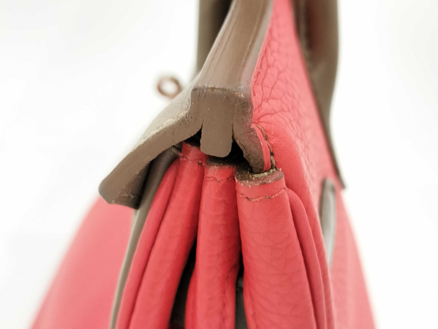 HERMES Birkin 30 Etoupe/Rose Jaipur/Argile Taurillon/Swift Handbag with P Stamp